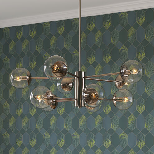 Avell 10 Light 36 inch Modern Gold Chandelier Ceiling Light